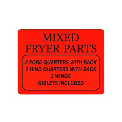Mixed Fryer Parts (2 / 2 / 2) Label