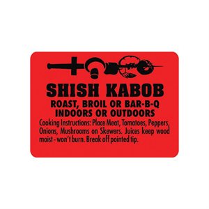 Shish Kabob (w / instructions) Label