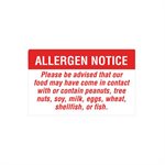 Allergen Notice Label 