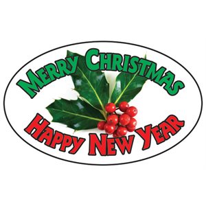 Merry Christmas / Happy New Year Label