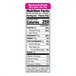 Ground Pork-84% Lean / 16% Fat Label