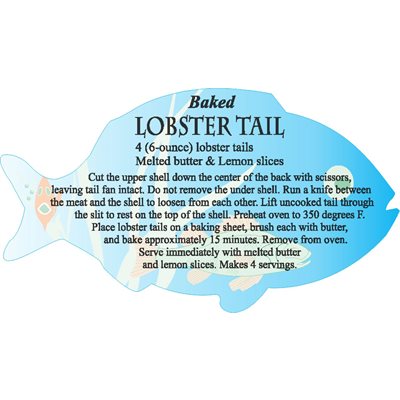 Lobster Tail Cooking Recipe Label