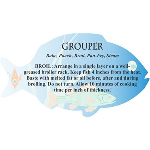 Grouper Cooking Recipe Label