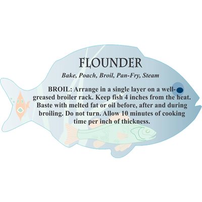 Flounder Cooking Recipe Label