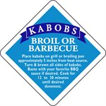 Kabobs / Broil or Barbecue Cooking Label