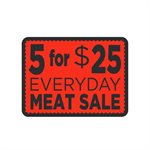 5 for $25 Everyday Meat Sale Label