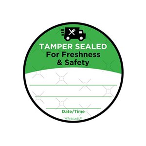 Tamper Sealed For Freshness & Safety Label