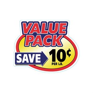Value Pack Save 10¢ Label