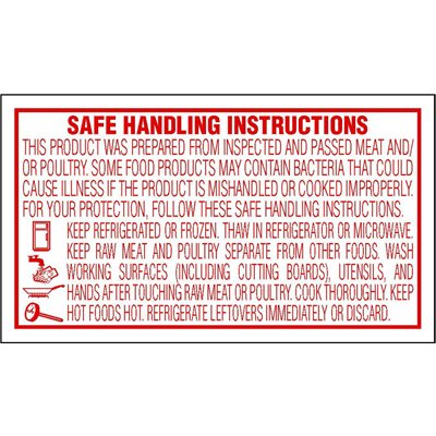 Safe Handling Instructions Label