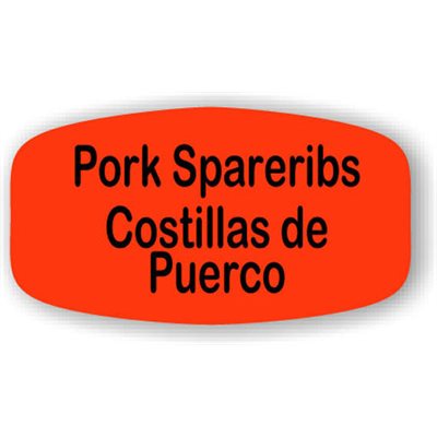 Pork Spareribs / Costillas de Puerco Label