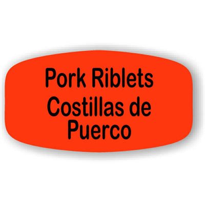 Pork Riblets / Costillas de Puerco Label