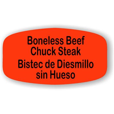 Boneless Beef Chuck Steak / Bistec de Diesmillo sin Hueso Label