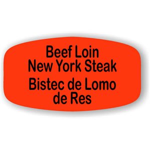 Beef Loin New York Steak / Bistec de Lomo de Res Label
