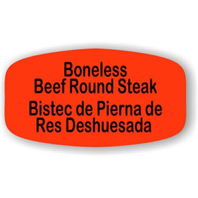 Boneless Beef Round Steak / Bistec de Pierna de Res Deshuesada Label