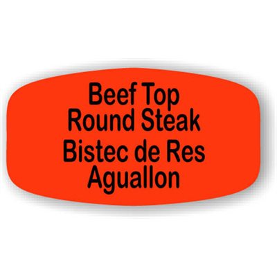 Beef Top Round Steak / Bistec de Res Aguallon Label