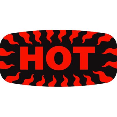 Hot (w / decoration border) Label