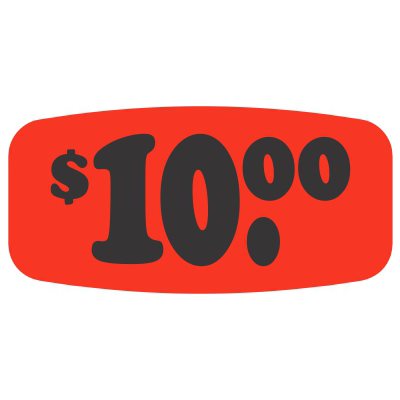 $10.00 Label