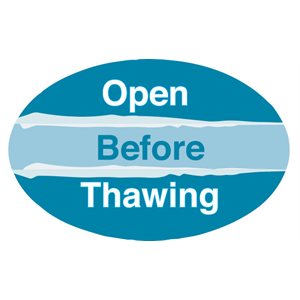 Open Before Thawing Label