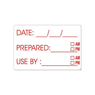 Date - PrepaRed - Use By Label