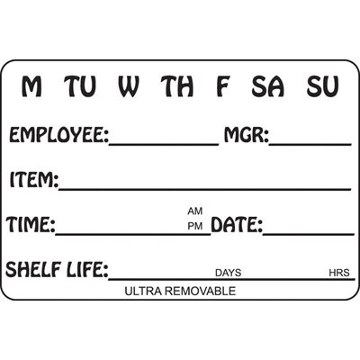 Generic 7 Day Employee / Mgr Label