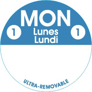 Mon 1 Lunes / Lundi Label