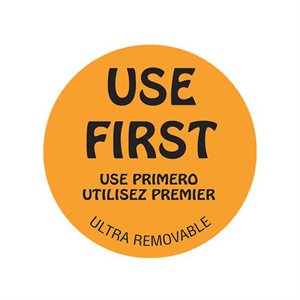 Use First / use primero / Utilisez Premier Label