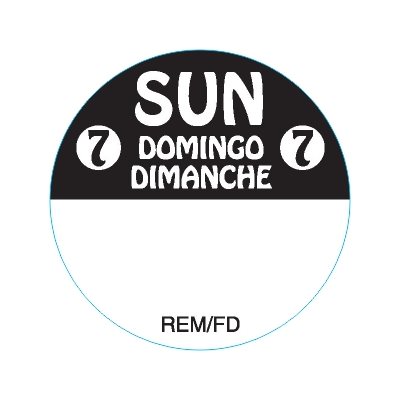 Sunday Domingo Dimanche Label