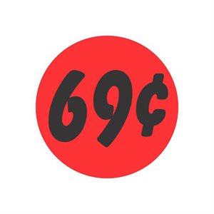 69¢ Bullseye Label