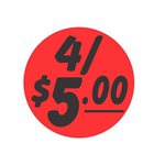 4 / $5.00 Bullseye Label