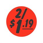 2 / $1.19 Bullseye Label