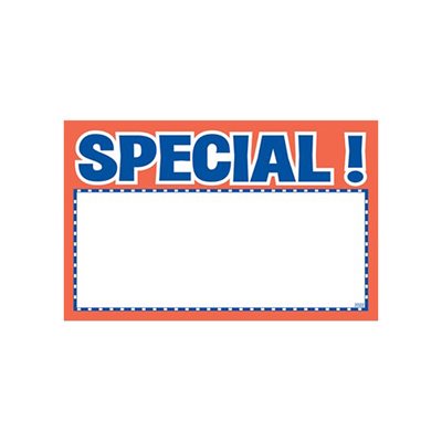 Sign Card 5.5 x 3.5 Special 