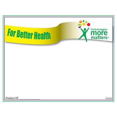 Sign Card 7 x 11 Better Health Produce