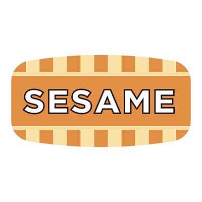 Sesame Brown / Yellow / UV 0.625x1.25 Mini Flavor Label